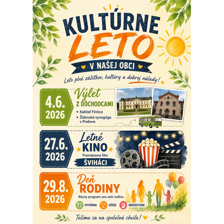Menšia fotka pre článok Kultúrne podujatia na leto 2026 