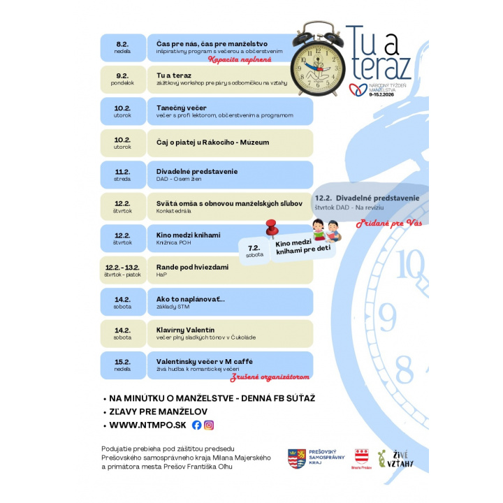 Menšia fotka pre článok Pozvánka na podujatia Národného týždňa manželstva 2026 v Prešove